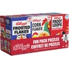 image:imageSpin Master Games Kelloggs Cereal 100Piece Puzzles 6Pack Square Cereal Boxes Puzzle Gift Set Froot Loops Rice Krispies Raisin Bran Corn Flakes Frosted Flakes Honey Smacks for Ages 4 amp Up