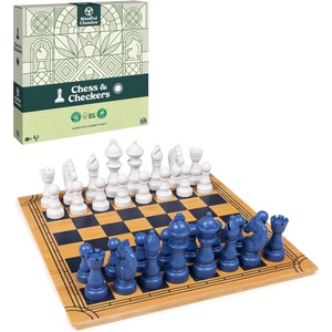image:imageMindful Classics Chess Checkers Board Game Set with Bamboo Wooden Box Family Board Games EcoFriendly Gift for Adults and Kids Ages 8 and up