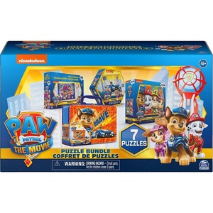 image:imagePAW Patrol The Movie 4 Pack of Wooden Puzzles for Kids 24Piece Jigsaw Puzzles with Interchangeable Characters for Preschoolers Ages 3 and up7 Puzzle Bundle