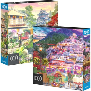 image:imageSpin Master Games 2Pack of 1000Piece Jigsaw Puzzles Amalfi Coast amp Japan Garden Puzzles for Adults and Kids Ages 12 Amazon Exclusive