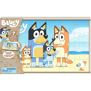 image:imageSpin Master Games Bluey 7Pack Wooden Puzzles with Storage Tray for Kids