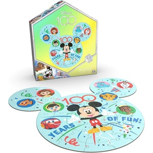 image:imageSpin Master Games Disney Puzzle 100th Anniversary 48 Pieces Celebrate 100 Years of Fun Kids Puzzles for Ages 4 amp Up48 Pcs Puzzle in Metallic Package