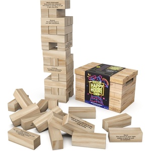 image:imageSpin Master Games Happy Hour Giant Tumbling Tower Party Game for AdultsMulticolor