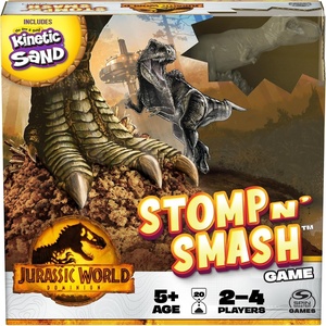 image:imageSpin Master Games Jurassic World Dominion Stomp N Smash Board Game with Kinetic Sand Jurassic Park Sensory Dinosaur Toy Creative Kids Activity 24 Players for Ages 5 amp Up