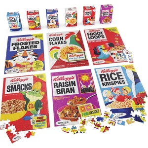 image:imageSpin Master Games Kelloggs Cereal 100Piece Puzzles 6Pack Square Cereal Boxes Puzzle Gift Set Froot Loops Rice Krispies Raisin Bran Corn Flakes Frosted Flakes Honey Smacks for Ages 4 amp Up