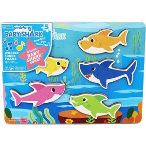 image:imageSpin Master Games Pinkfong Baby Shark Lets Go Hunt Musical Fishing Game with Sound Preschool Educational Toy for Fans of Baby Shark amp Kids Who Love Music 24 Players for Ages 4 amp UpChunky Wood Sound Puzzle Ages 2  Up